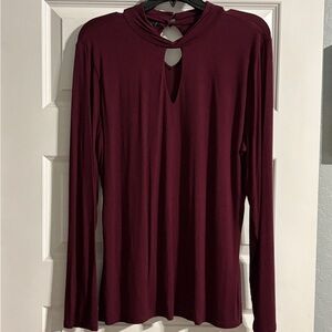 Elegant Burgundy Long Sleeve Top
